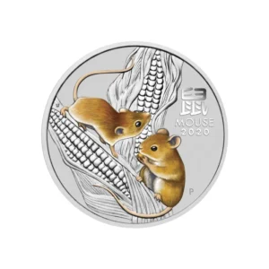 2020 Australia Lunar Series III Year of the Mouse 1oz Silver Coloured BU Coin