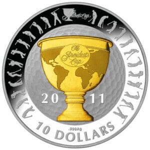 5oz Silver The Presidents Cup Gold Plated Proof Coin
