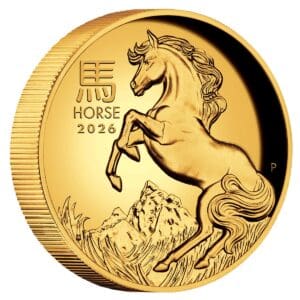 2026 $100 Australia Lunar Year of the Horse 1oz Gold High Relief Proof Coin