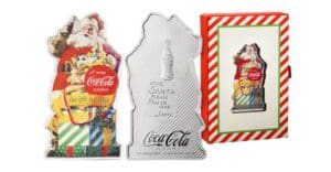 2024 PAMP Coca-Cola 1oz Silver Santa-Shaped Colourised Bar