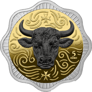 2025 Malta Maltese Ox €5 1oz Silver High Relief BU Coin