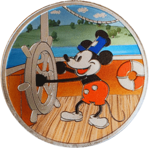 Steamboat Willie - Golden Age of Animation 1oz Silver Coloured Coin Edition #1