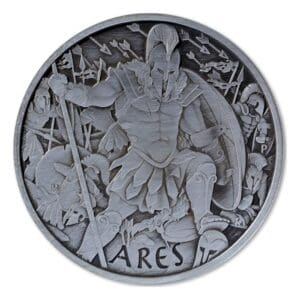 2023 Ares Gods of Olympus - 1oz 9999 Silver Antiqued Coin