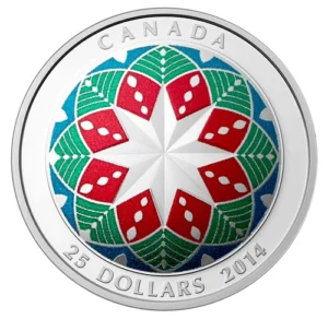 2014 $25 Fine Silver Ultra-High Relief Coloured Coin – Christmas Ornament