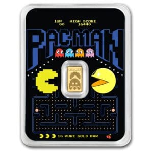 Pac-Man 45th Anniversary 1g Gold Prooflike Bar