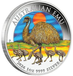 2026 Australian Emu 1oz Silver Perth Mint Coloured Coin