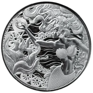 2025 $2 Samoa Mermaid & Pearl 1oz Silver BU Coin