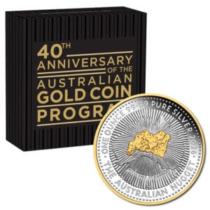 2026 Australian Nugget 40th Anniversary Gilded 1oz Silver Perth Mint Proof Coin