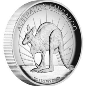 2011 $1 Australian Kangaroo 1oz Silver High Relief Proof Coin