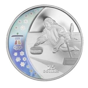 2007 $25 Olympic Winter Games: Curling - 27.78g Sterling Silver Hologram Coin