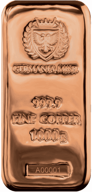 Germania Mint Copper Cast Bar 1kg