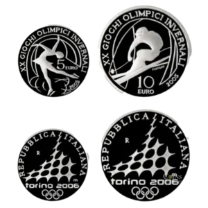 2006 Torino Winter Olympics Figure Skating/Alpine Skiing Sterling Silver Coin Set