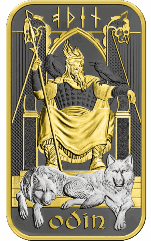 Odin 1oz Silver Special Edition Germania Mint x Royal Mint Gilded Ruthenium Plated Bar