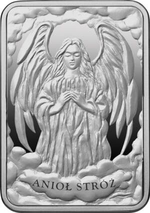 2015 Guardian Angel - 14.14g Silver Mint Of Poland Bar