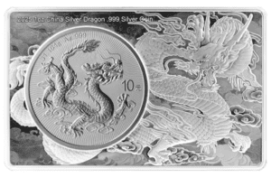 2025 China Dragon 3oz .999 Silver Coin in Bar