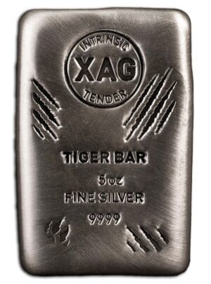 Intrinsic Tender - Tiger - XAG 5oz Silver Cast Bar