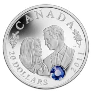 2011 $20 H.R.H. Prince William of Wales and Miss Catherine Middleton 1oz Silver Coin
