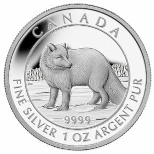 2014 $5 Arctic Fox 1oz Royal Canadian Mint Silver Proof Coin