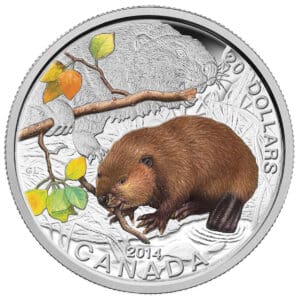 2014 $20 Baby Animals: The Beaver 1oz Silver Royal Canadian Mint Coin