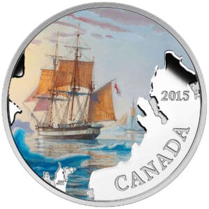 2015 $20 Lost Ships in Canadian Waters: Franklin's Lost Expedition 1oz Silver Coin