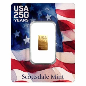Scottsdale Mint 250th Anniversary USA 1/100th oz Gold Bar