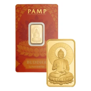 5 gram Pamp Suisse Buddha .9999 Gold Proof-like Bar with Sleeve