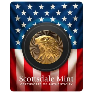 Scottsdale Mint 1oz Gold Eagle Stacker Round In Assay Card