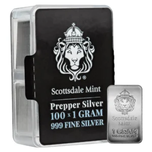 Scottsdale Mint 100 x 1g Prepper Silver Bars