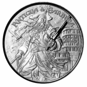 Scottsdale Mint 2025 Rum Runner and Pirate EC8 1oz Silver Antigua & Barbuda Coin