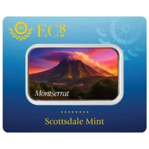 Scottsdale Mint 2025 EC8 Montserrat Volcano 1oz Silver Colourised Coin Bar