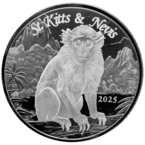 Scottsdale Mint 2025 Vervet Monkey EC8 St. Kitts & Nevis 1oz Silver Coin