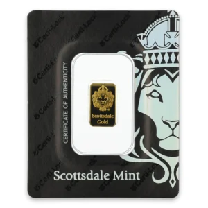 Scottsdale Mint 2g Lion Gold Bullion Bar