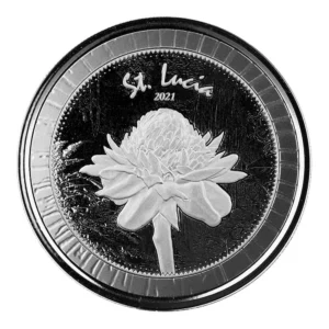 Scottsdale Mint 2021 Ginger Flower 1oz Silver EC8 St. Lucia Coin