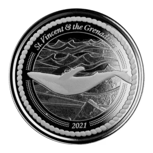 Scottsdale Mint 2021 Whale 1oz Silver EC8 St. Vincent And the Grenadines Coin
