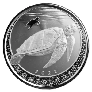Scottsdale Mint 2022 Sea Turtles 1oz Silver EC8 Montserrat Coin
