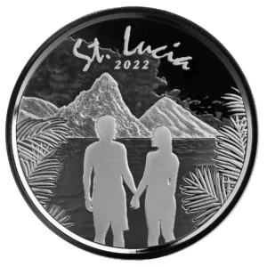 Scottsdale Mint 2022 Couple 1oz Silver EC8 St. Lucia Coin