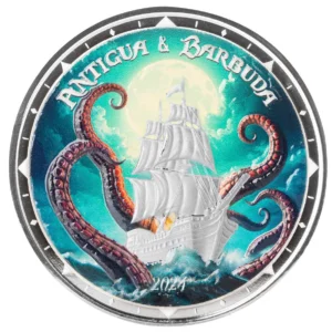 Scottsdale Mint 2024 Coloured Rum Runner and Kraken 1oz EC8 Silver Coin