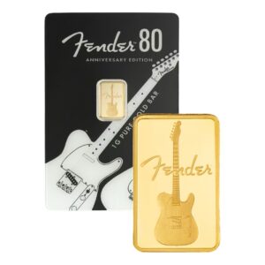 PAMP Suisse 1 Gram Fender® 80th Anniversary Gold Bar .9999
